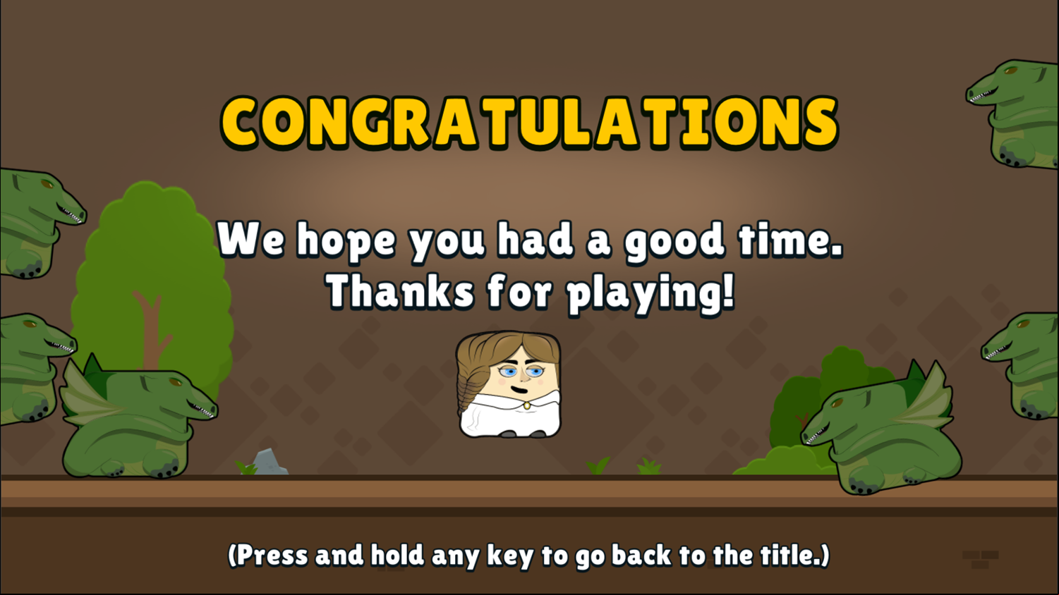 Nina Quest Game Beat Screen Screenshot.
