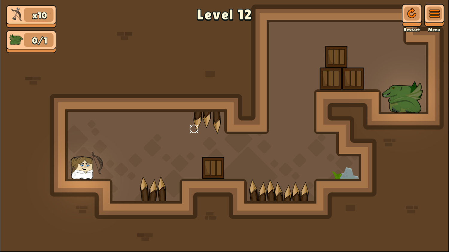 Nina Quest Game Level With Top and Bottom Spikes Screenshot.