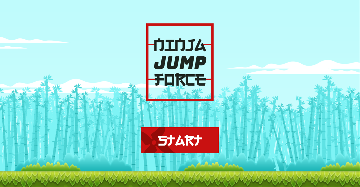 Ninja Jump Force Game Welcome Screenshot.