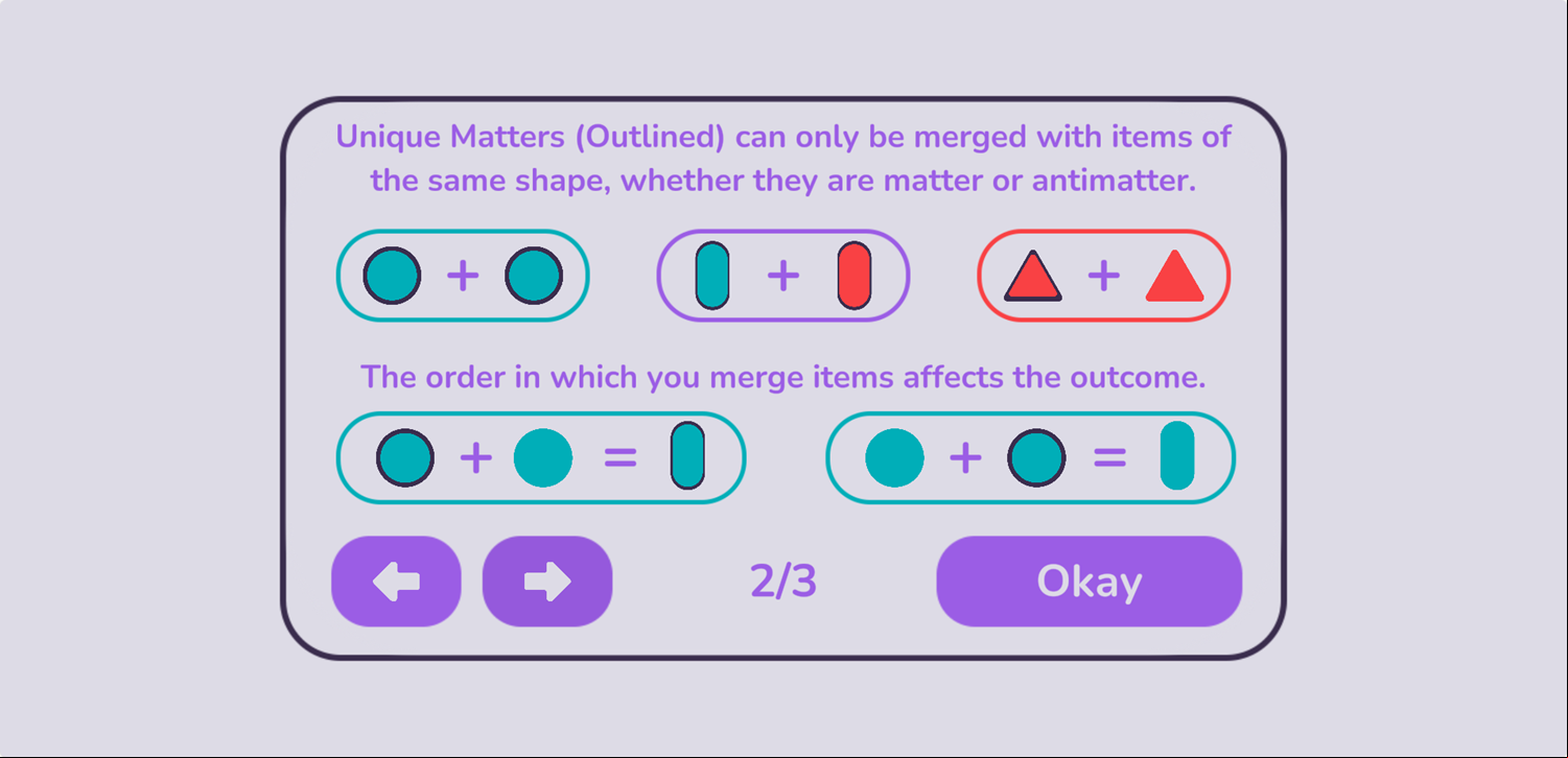 Null Matter Game Unique Matters Information Screen Screenshot.