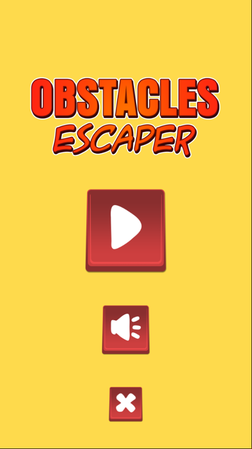 Obstacles Escaper Game Welcome Screen Screenshot.