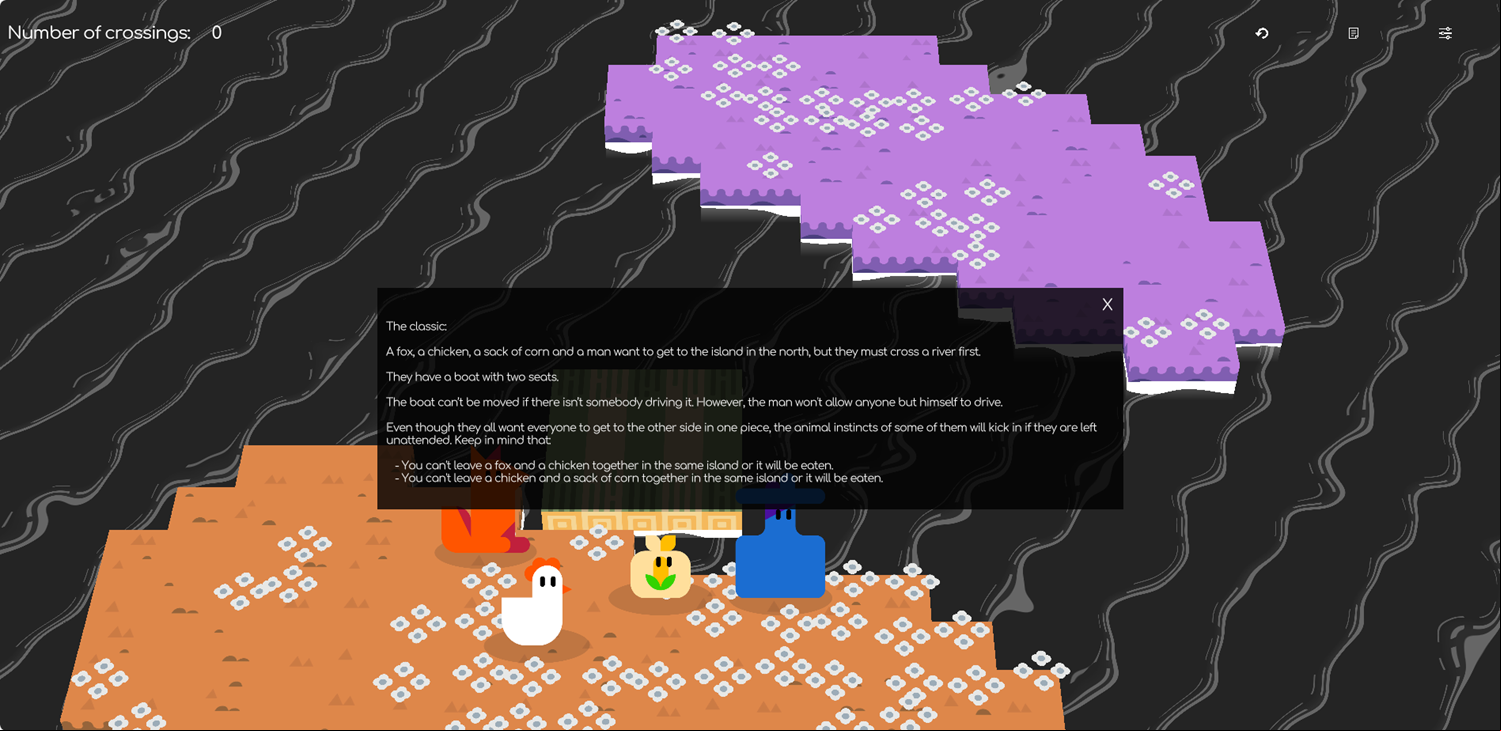 On Off Boat Game Instructions Screen Screenshot.
