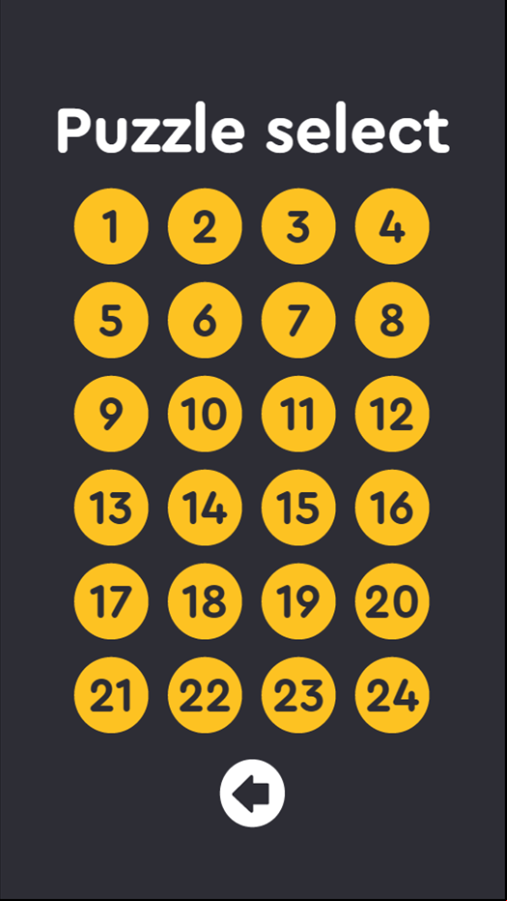 One Liner Game Puzzle Select Screen Screenshot.