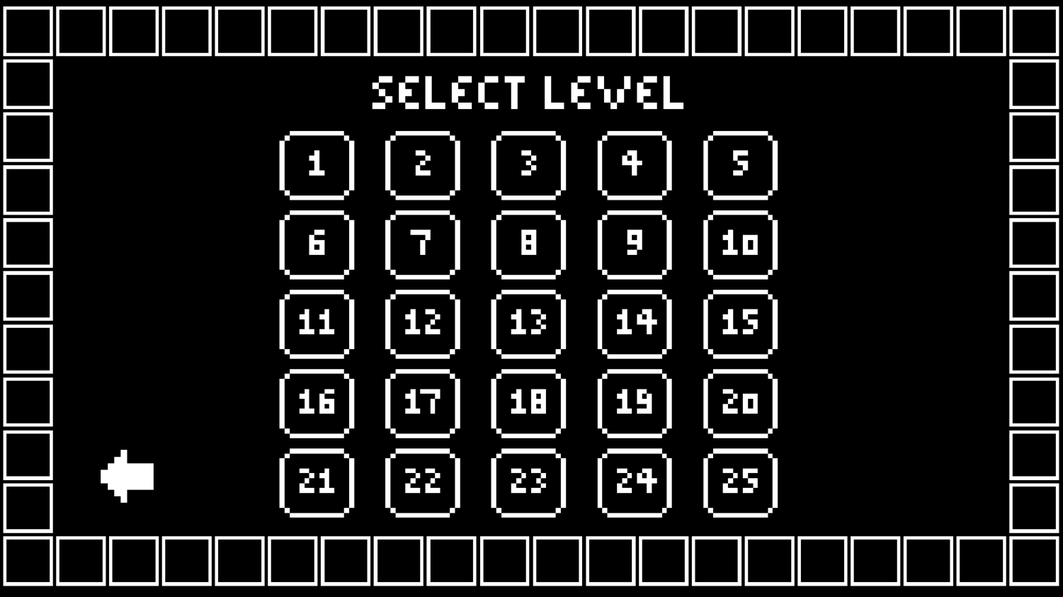 One Stage Game Level Select Screen Screenshot.