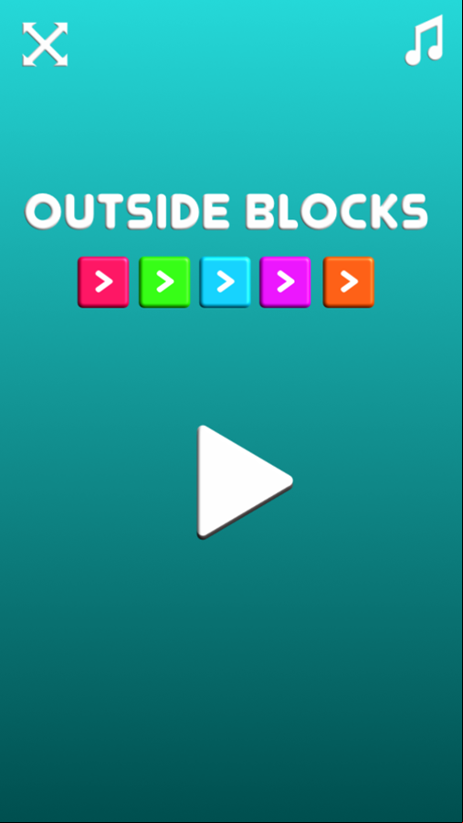 Outside Blocks Game Welcome Screen Screenshot.