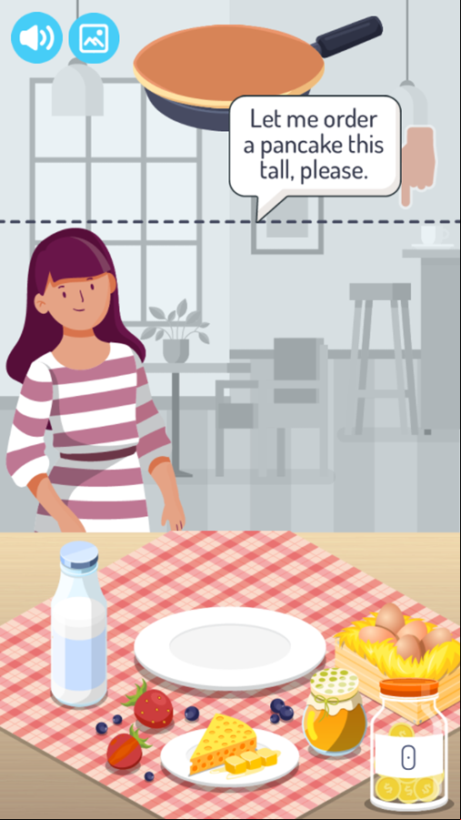 Pancake Design Game Welcome Screen Screenshot.
