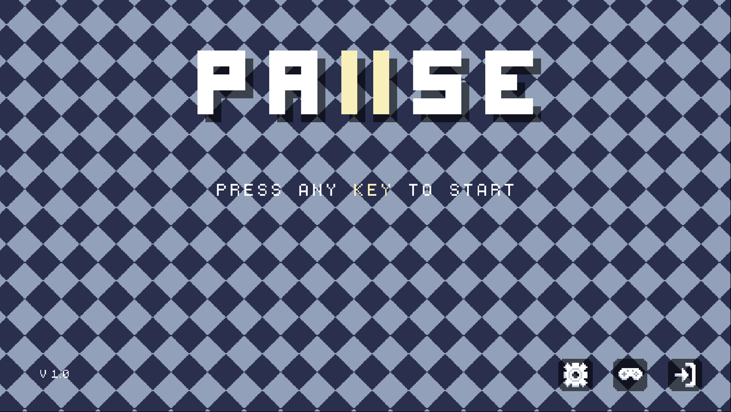 Pause Game Welcome Screen Screenshot.