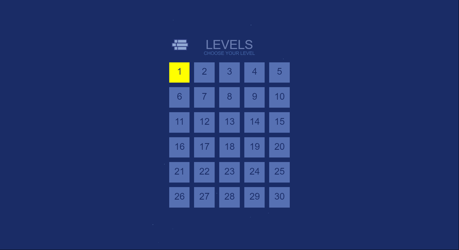 Photon Path Game Levels Select Screenshot.