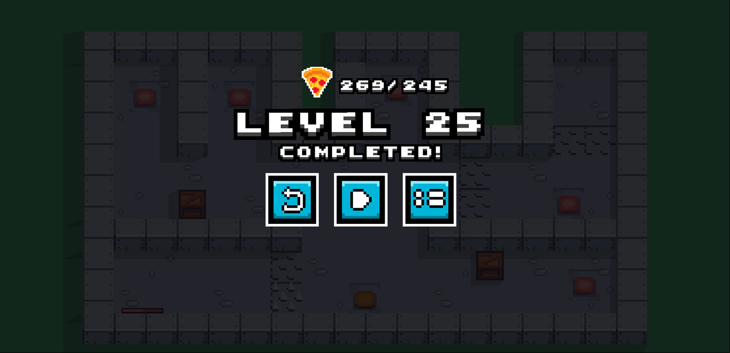 Pizza Guy Puzzle Game Beat Screen Screenshot.