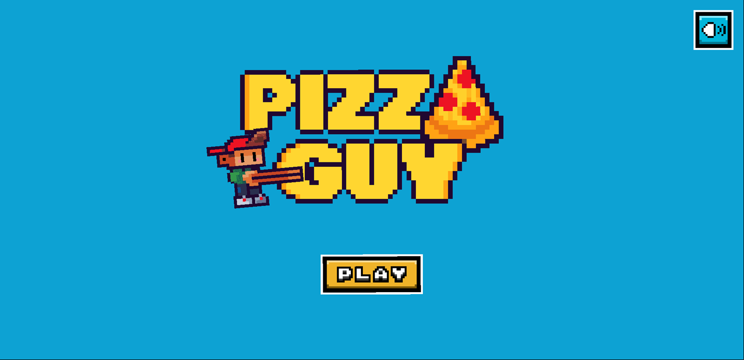 Pizza Guy Puzzle Game Welcome Screen Screenshot.