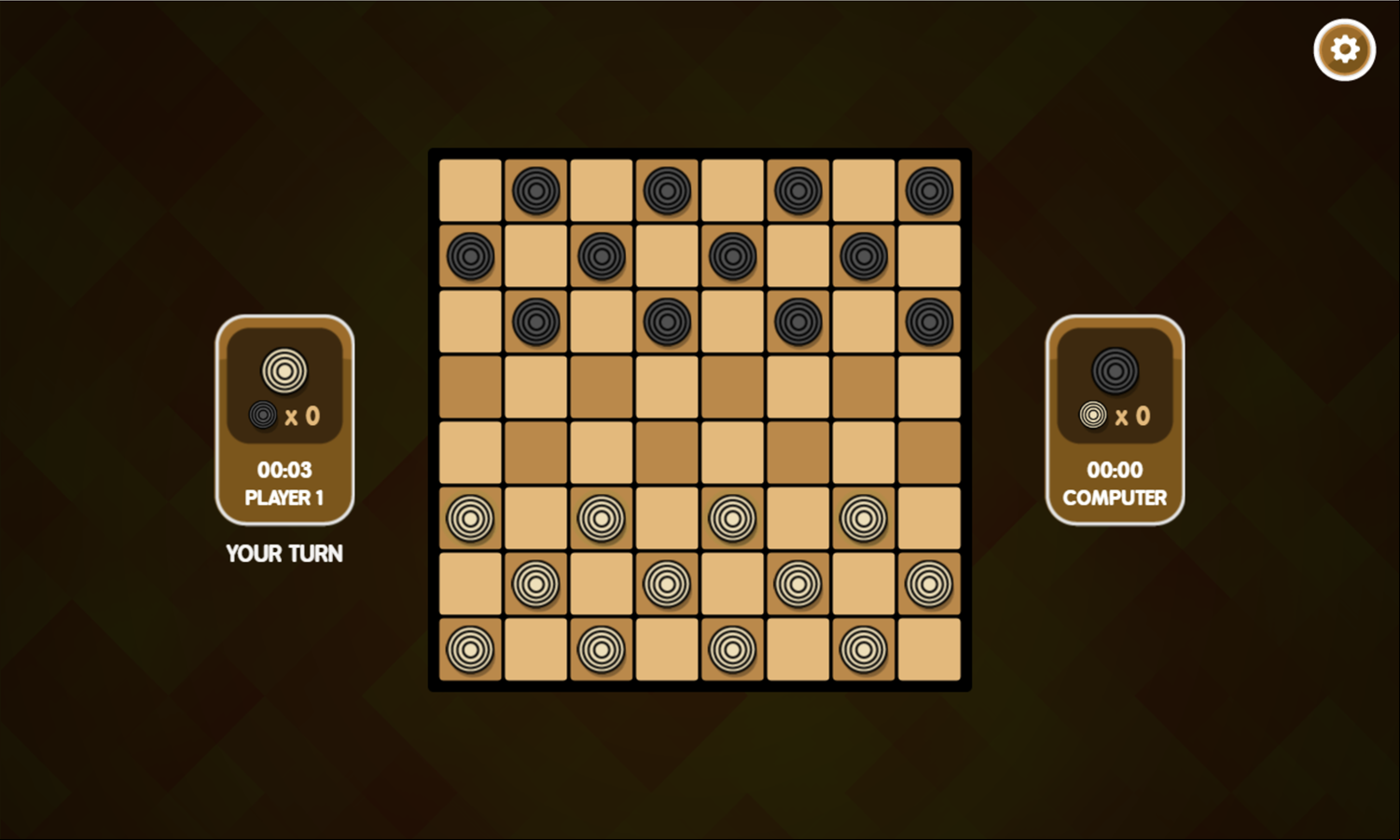 Play Checkers Game Screenshot.