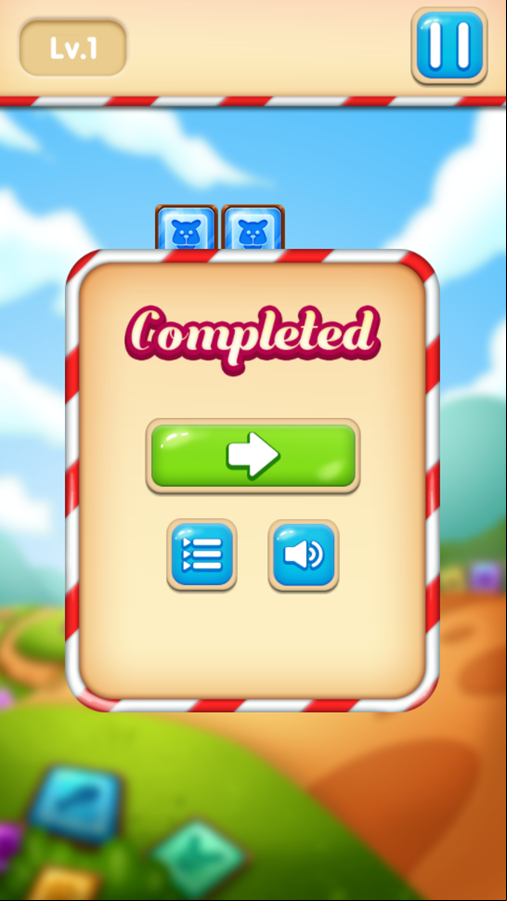 Puzzle Block Game Level Completed Screenshot.