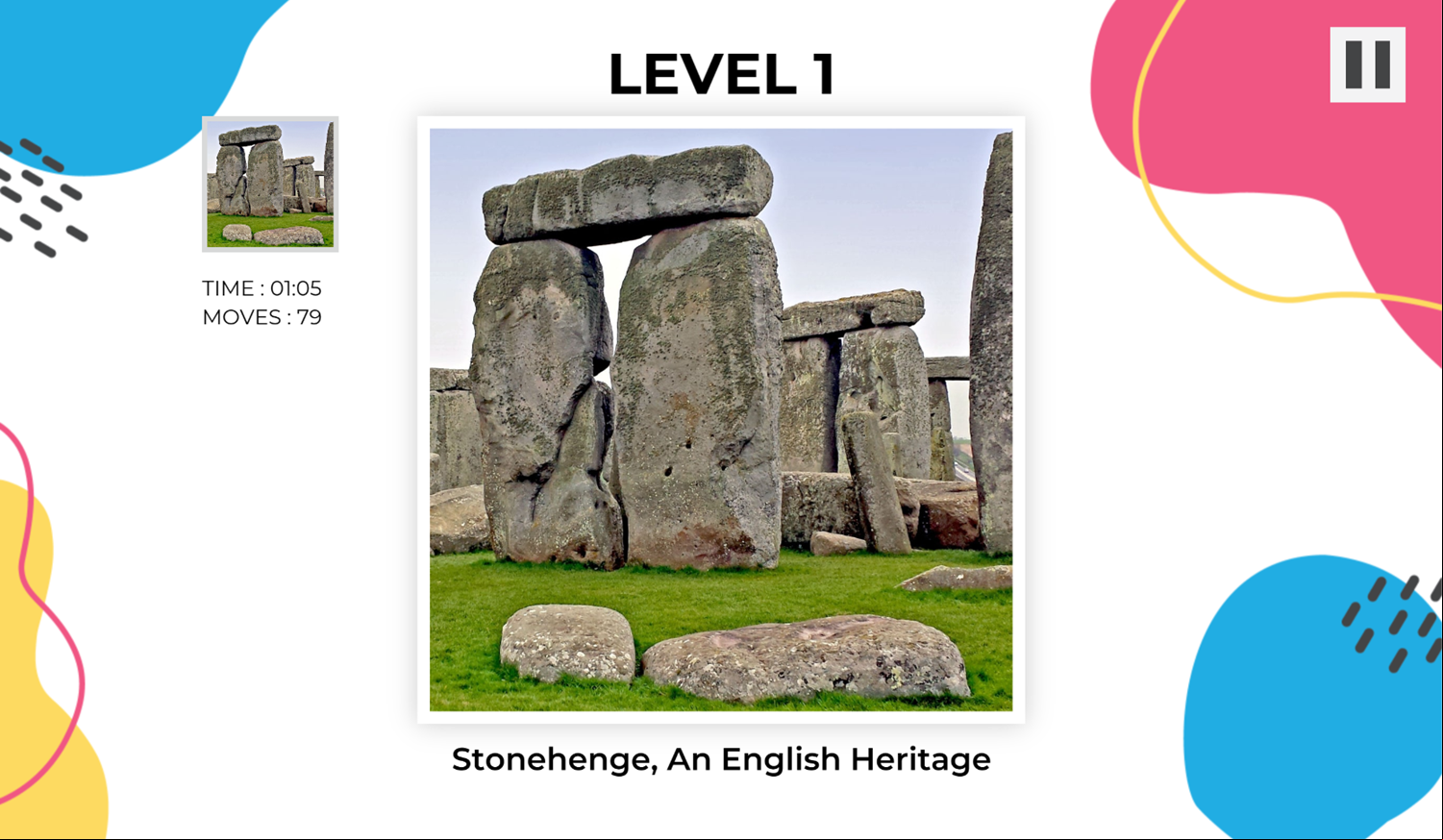 Puzzle Slide Tour Game Level Complete Screenshot.