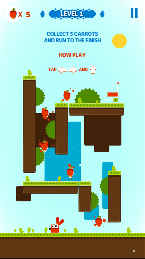 Rabbit and Carrot Game How to Play Screen Screenshot.