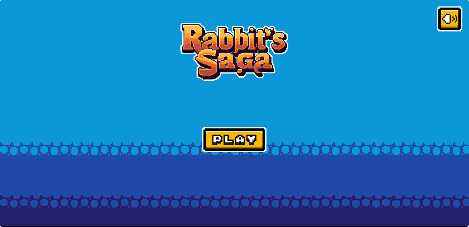 Rabbit's Saga Game Welcome Screen Screenshot.