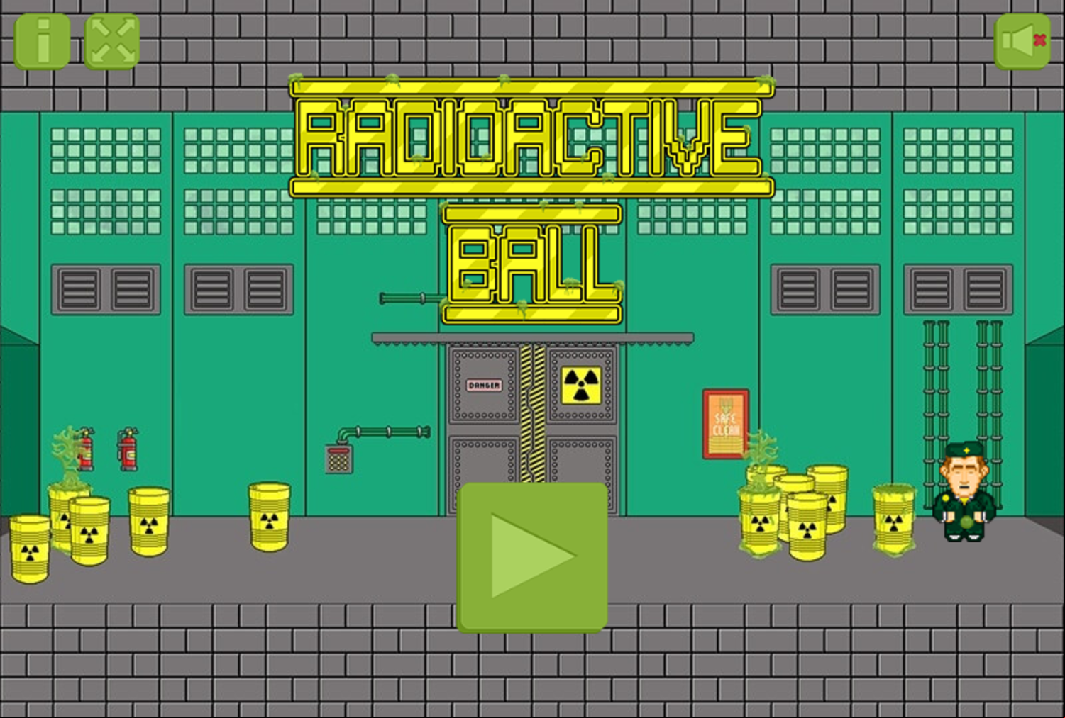 Radioactive Ball Game Welcome Screen Screenshot.