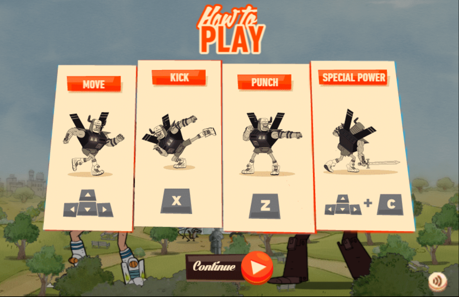 Regular Show Battle of the Behemoths Game Controls Screenshot.