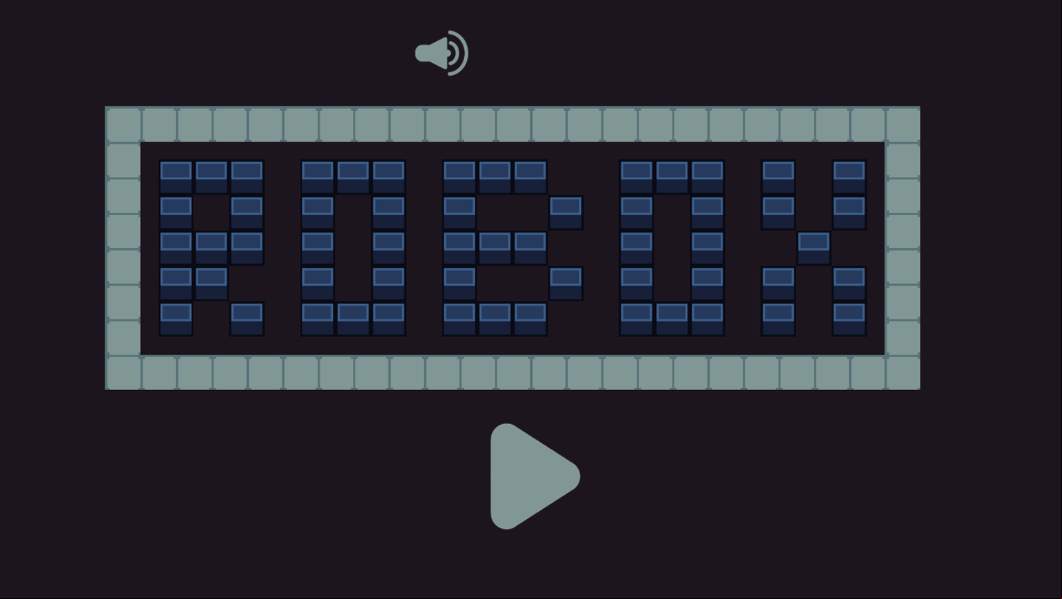 Robox Game Welcome Screen Screenshot.