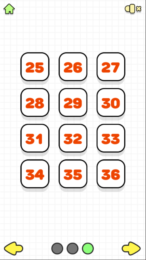 Rotated Cups Game Level Select Screen Screenshot.