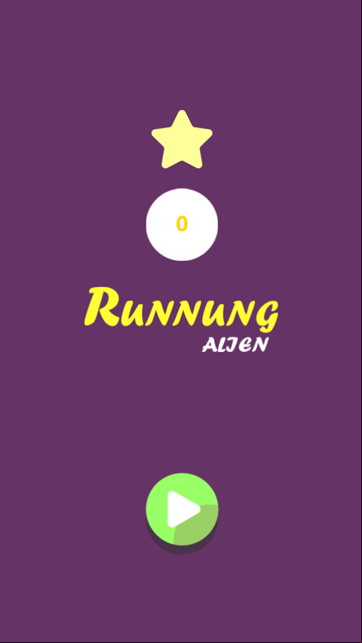 Running Alien Game Welcome Screen Screenshot.