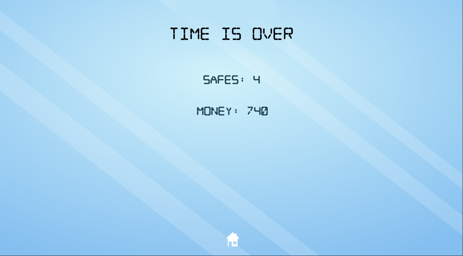 Safe Cracker Game Over Screenshot.
