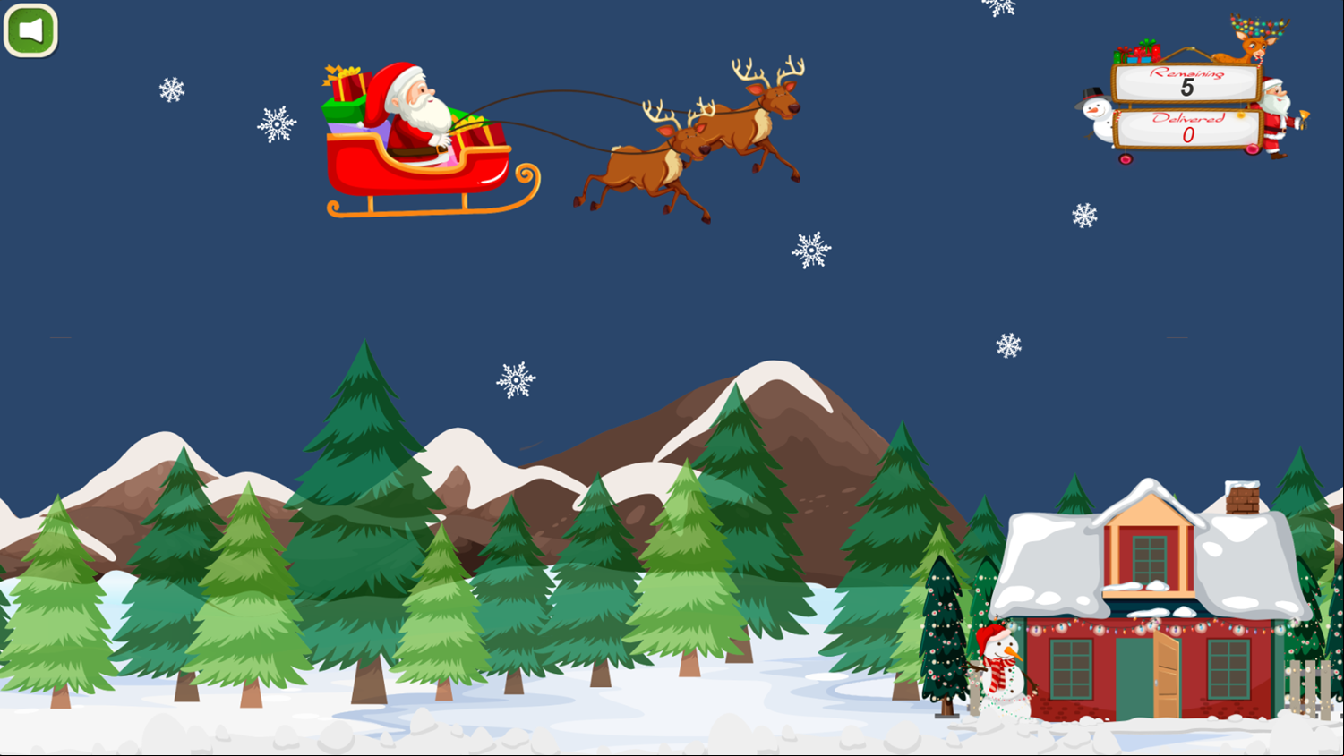 Santa Delivered Gift Game Start Screenshot.