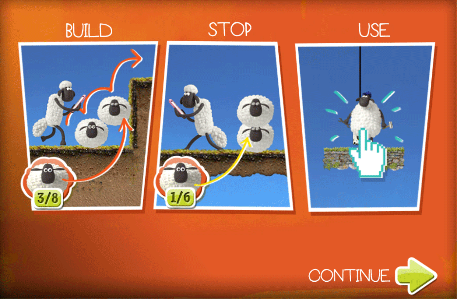Shaun the Sheep App Hazard 2 Game How To Play Screenshot.