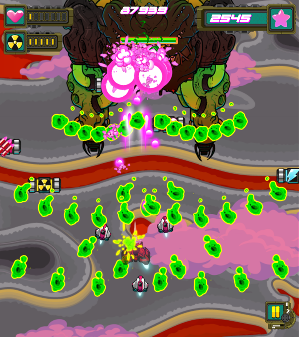 Sky Warrior Game Final Boss Attacking Screenshot.