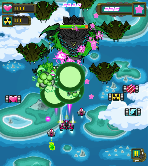 Sky Warrior Game First Boss Screenshot.