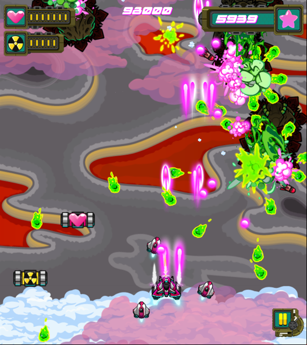 Sky Warrior Game Lava Level Screenshot.
