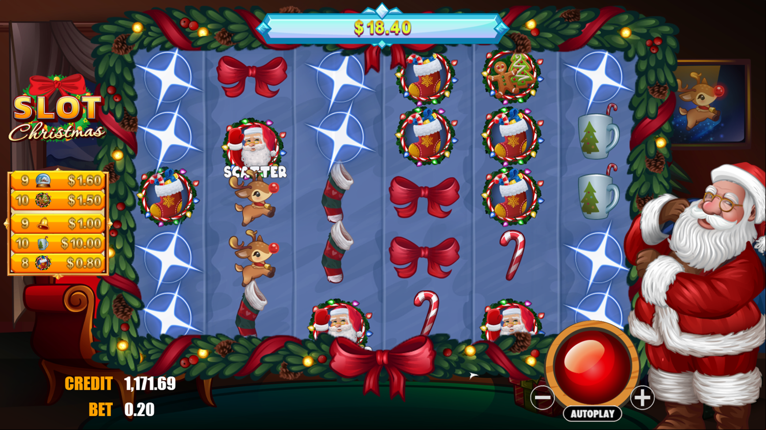 Slot Christmas Game Earn Winnings Screenshot.