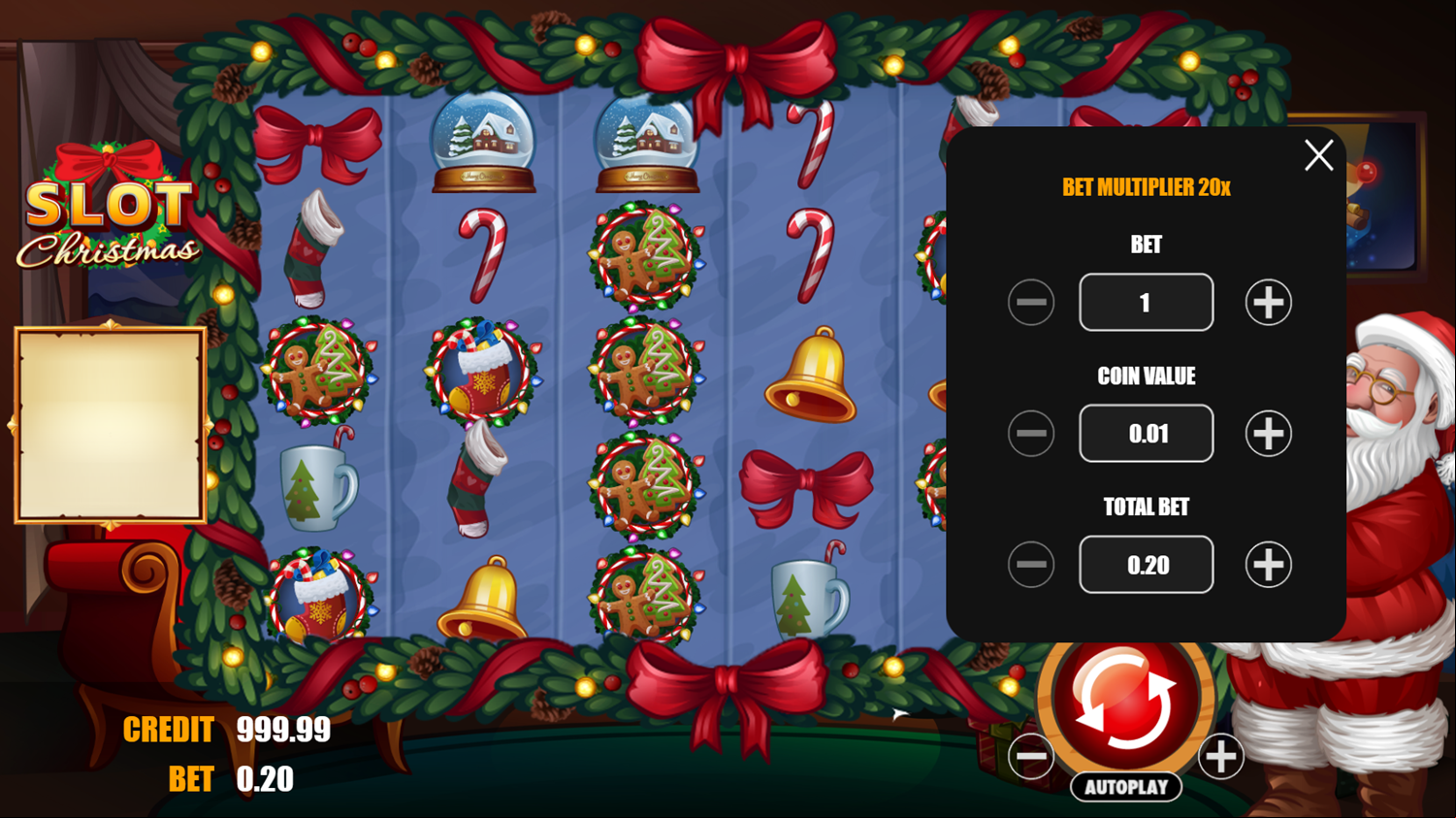 Slot Christmas Game Make Bet Screenshot.