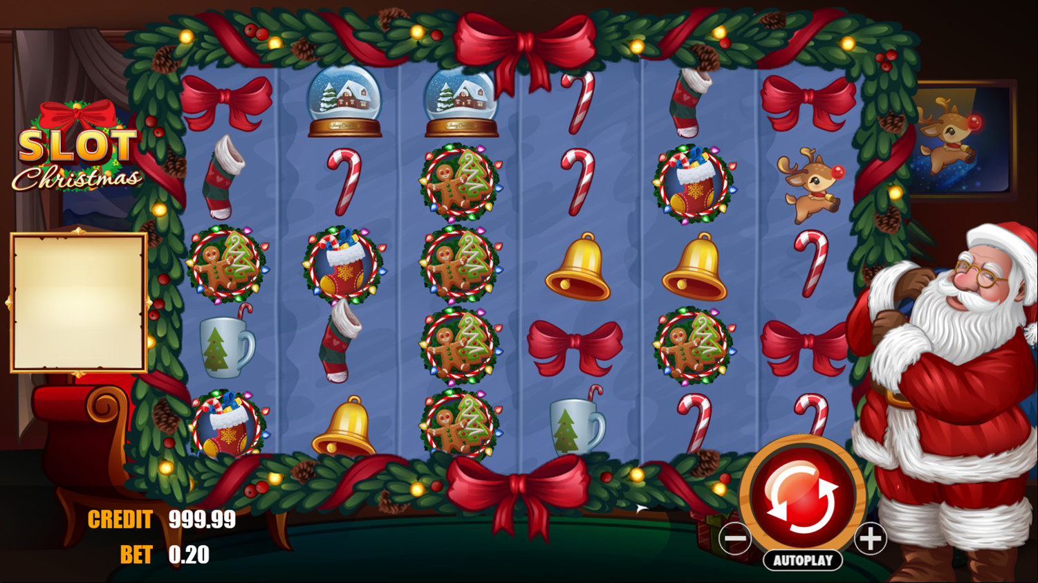 Slot Christmas Game Welcome Screen Screenshot.