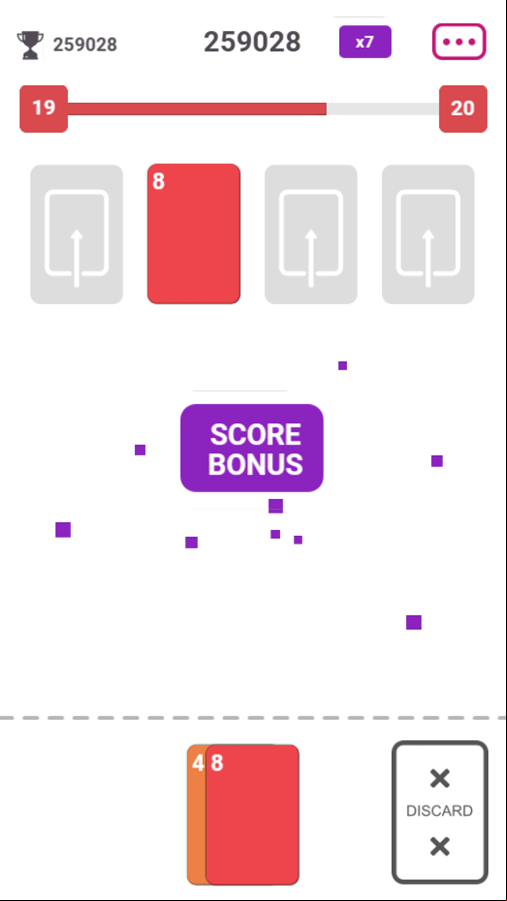 Solitaire 2048 Game Score Bonus Screen Screenshot.