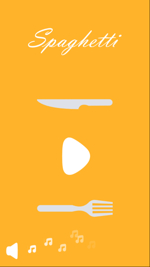 Spaghetti Game Welcome Screen Screenshot.