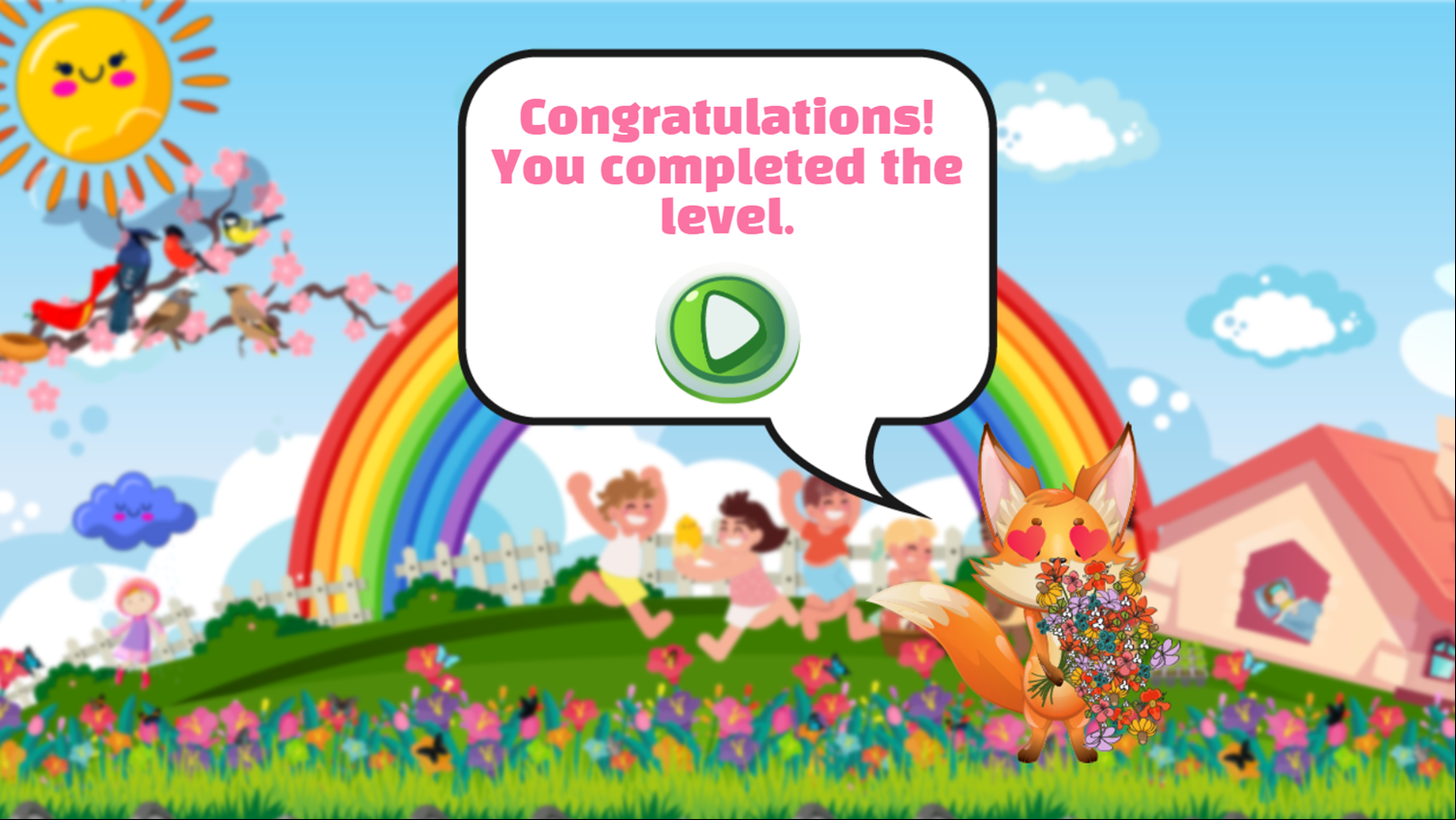 Spring Comes Game Level Complete Screenshot.
