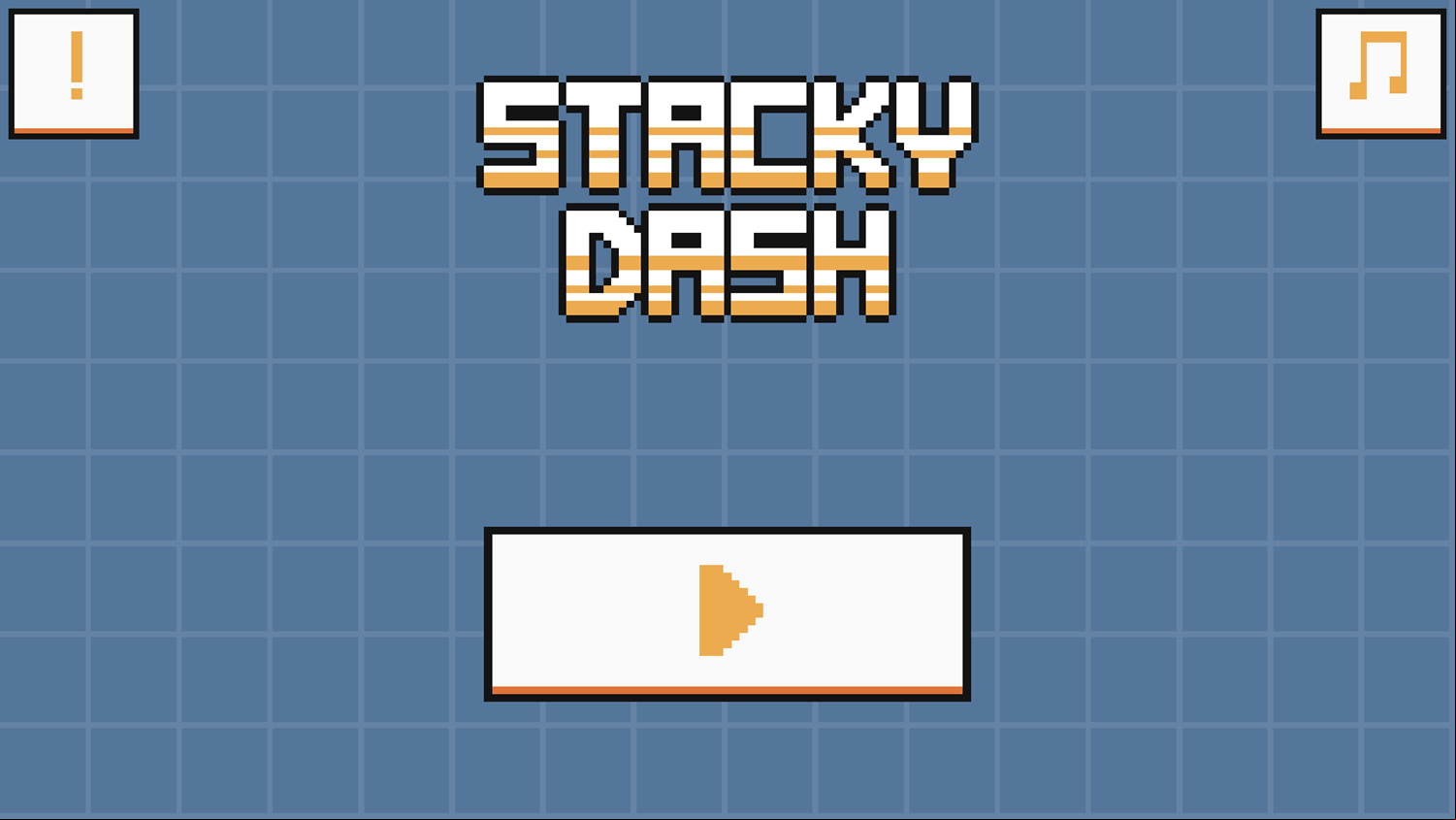 Stacky Dash Welcome Screen Screenshot.