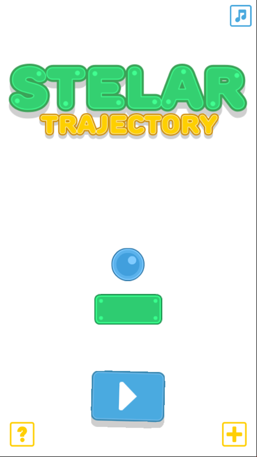 Stelar Trajectory Game Welcome Screen Screenshot.