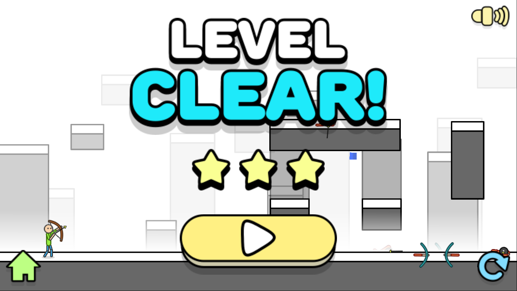 Stick Archery Game Level Clear Screen Screenshot.