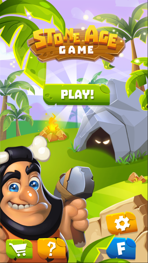 Stone Age Game Welcome Screen Screenshot.