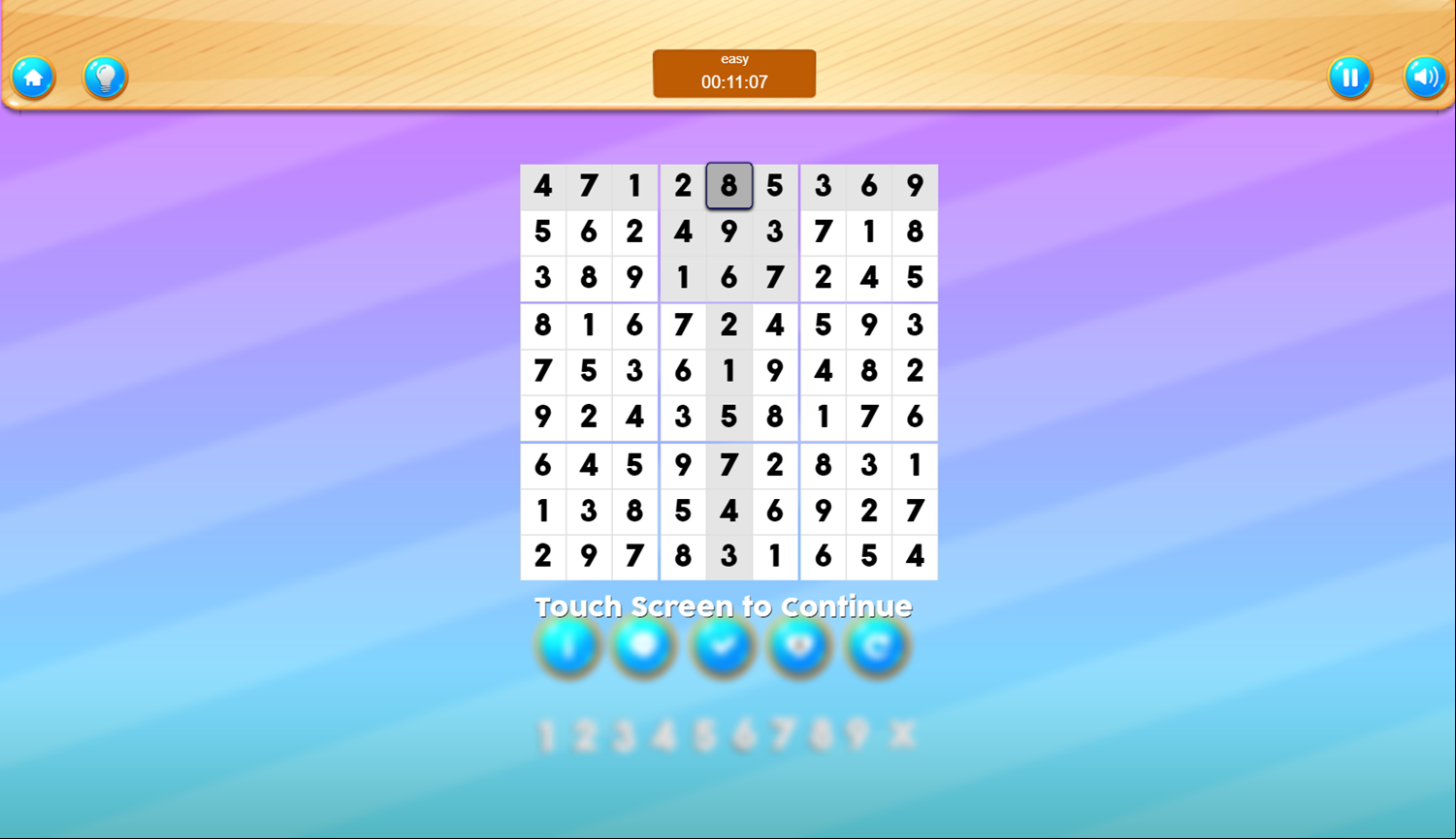 Sudoku Game Solved Screenshot.