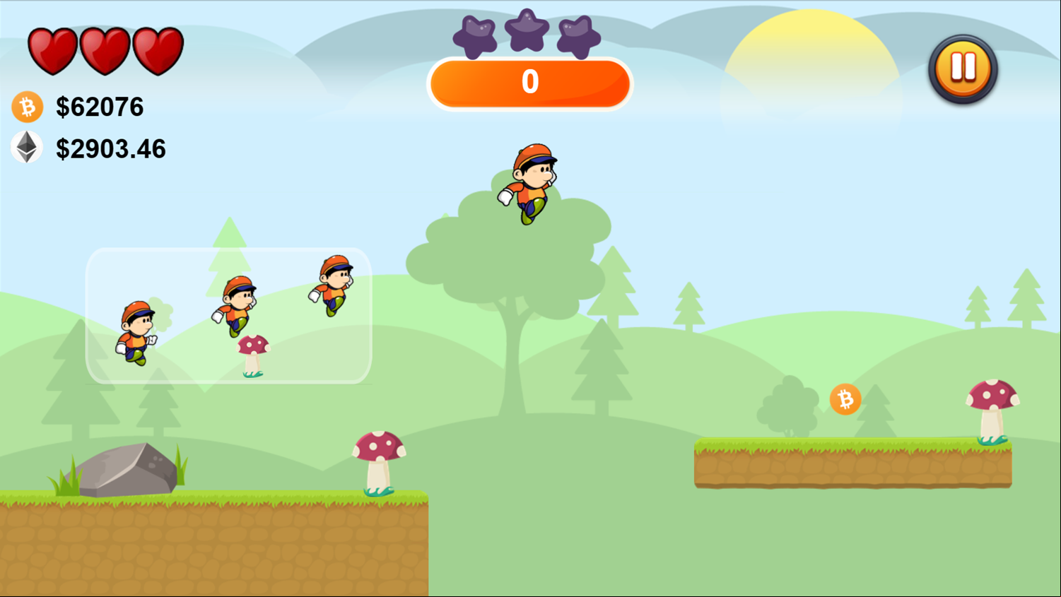 Super Bitcoin Boy Game Level Challenge Screenshot.