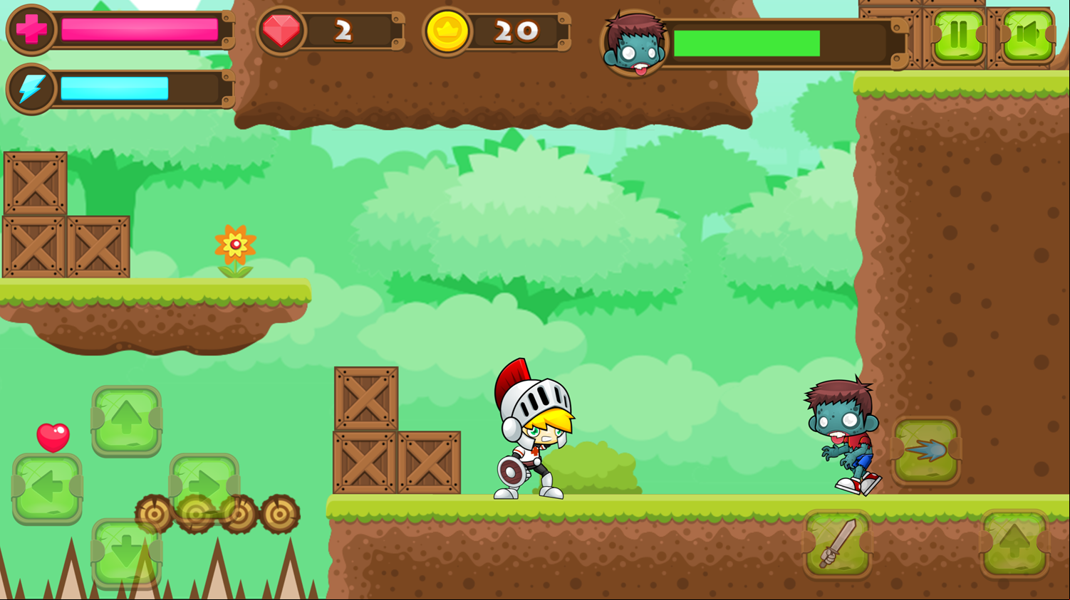 Super Knight Adventure Boss Battle Screenshot.