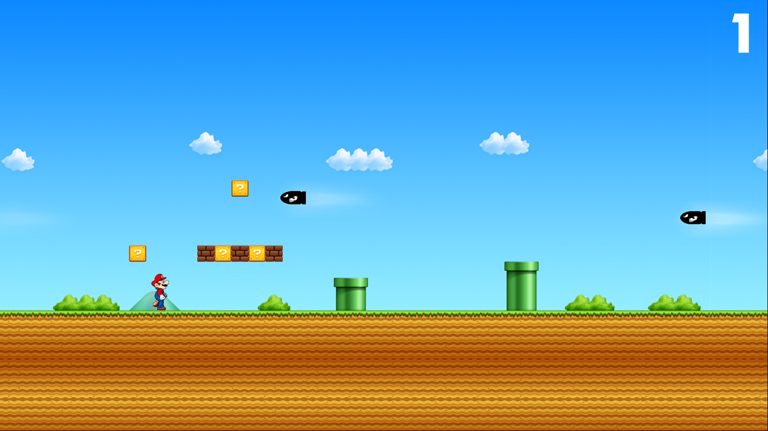 Super Mario Endless Run Game Start Screenshot.