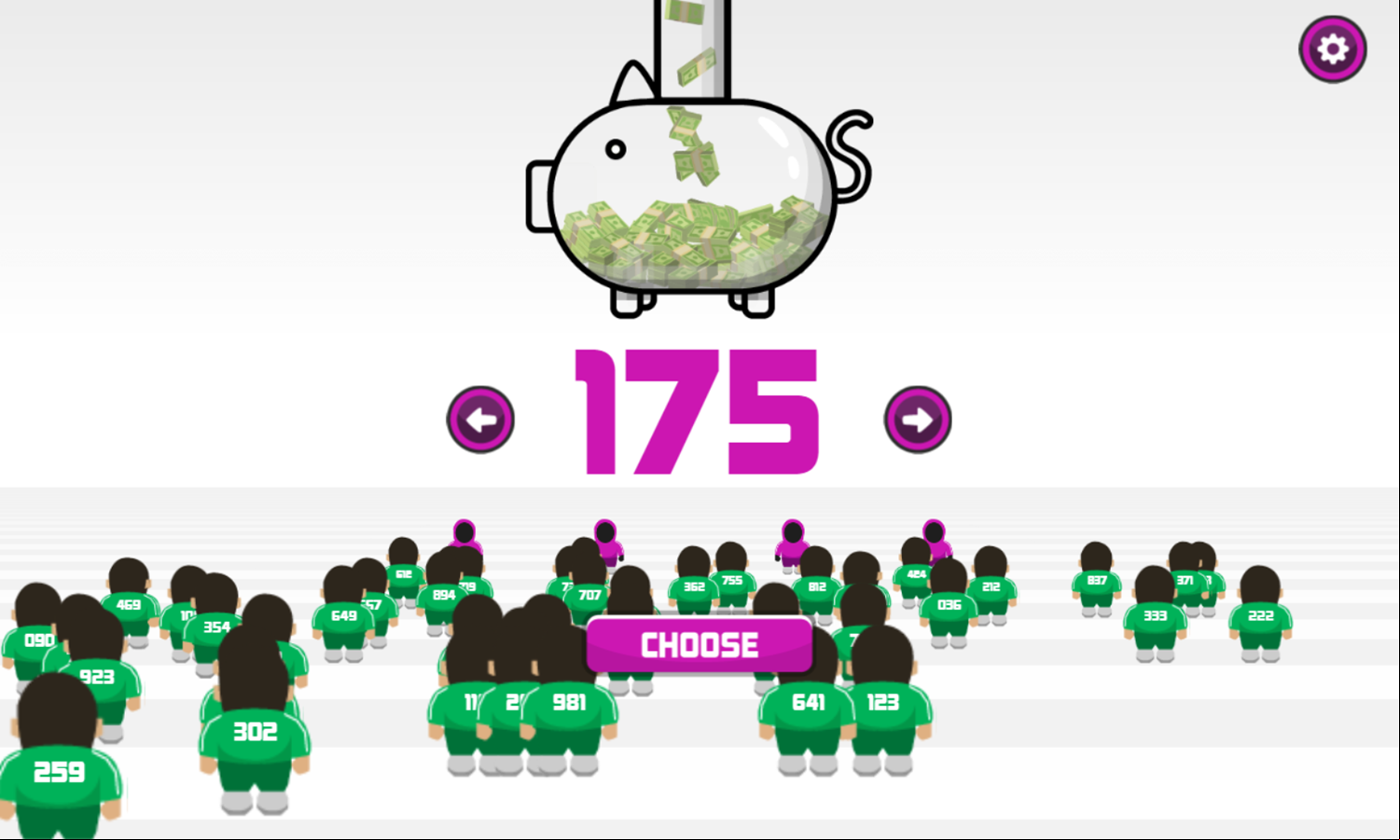 Survival Game Select Number Screenshot.
