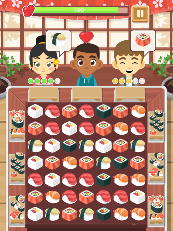 Sushi Chef Game Play Screenshot.