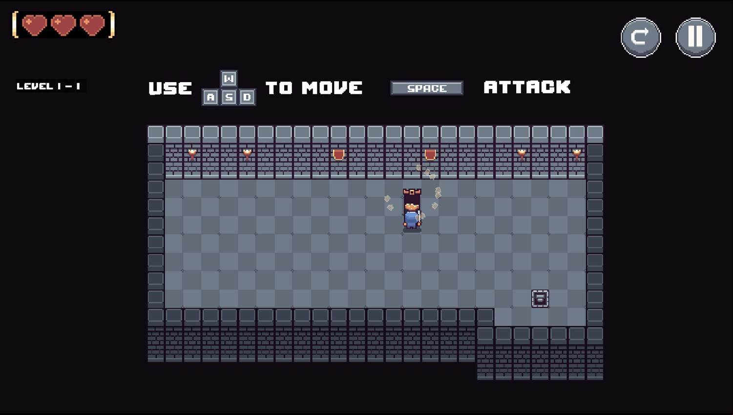 Sword Knight Game Collect Treasure Screenshot.
