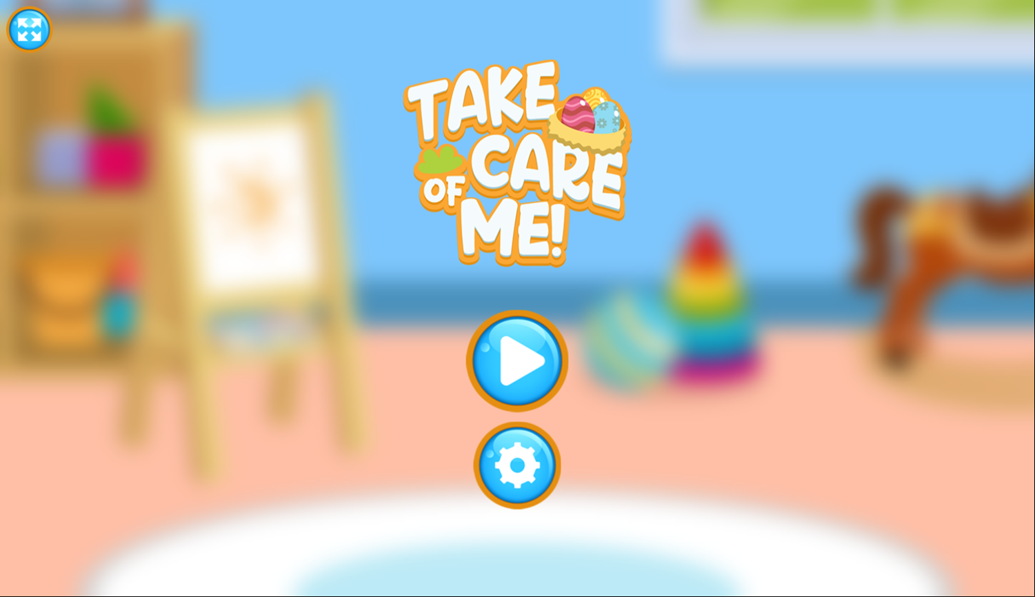 Take Care of Me Game Welcome Screen Screenshot.
