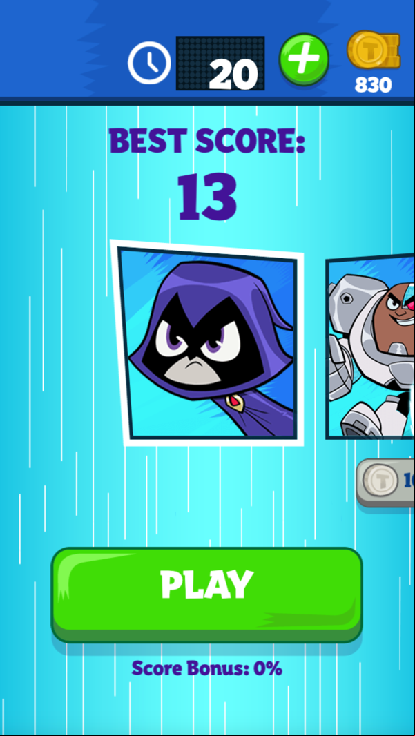 Teen Titans Characters Game Screenshot.