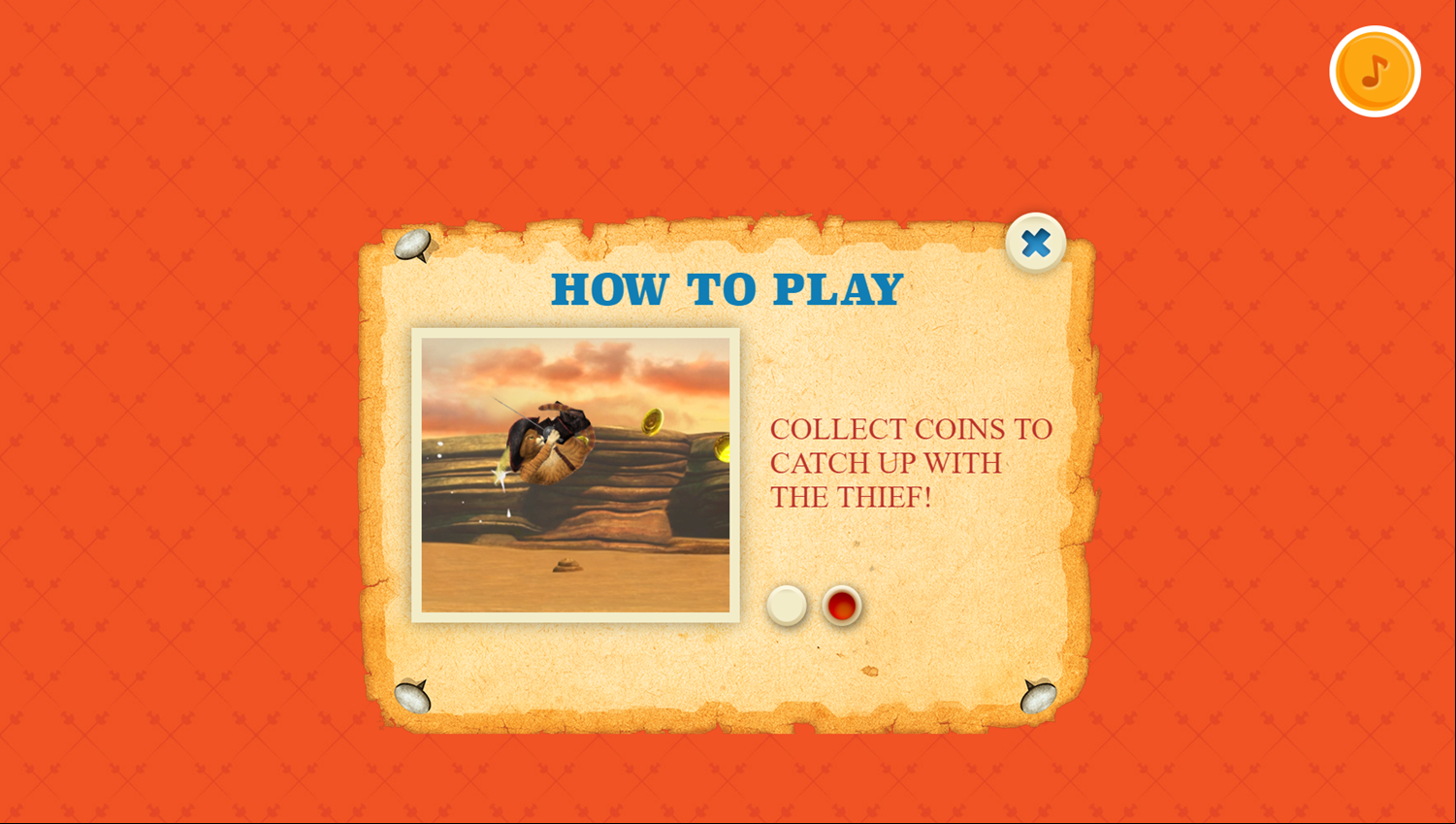 The Adventures of Puss in Boots Catch the Thief Game Instructions Screenshot.